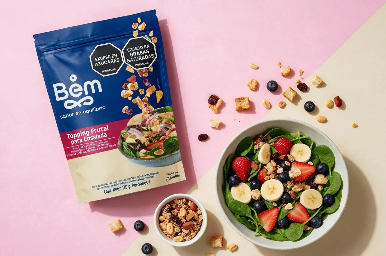 Bolsa de Topping Frutal para ensalada con ensaladera Bem